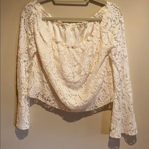 H&M off the shoulder bell sleeve crop top.